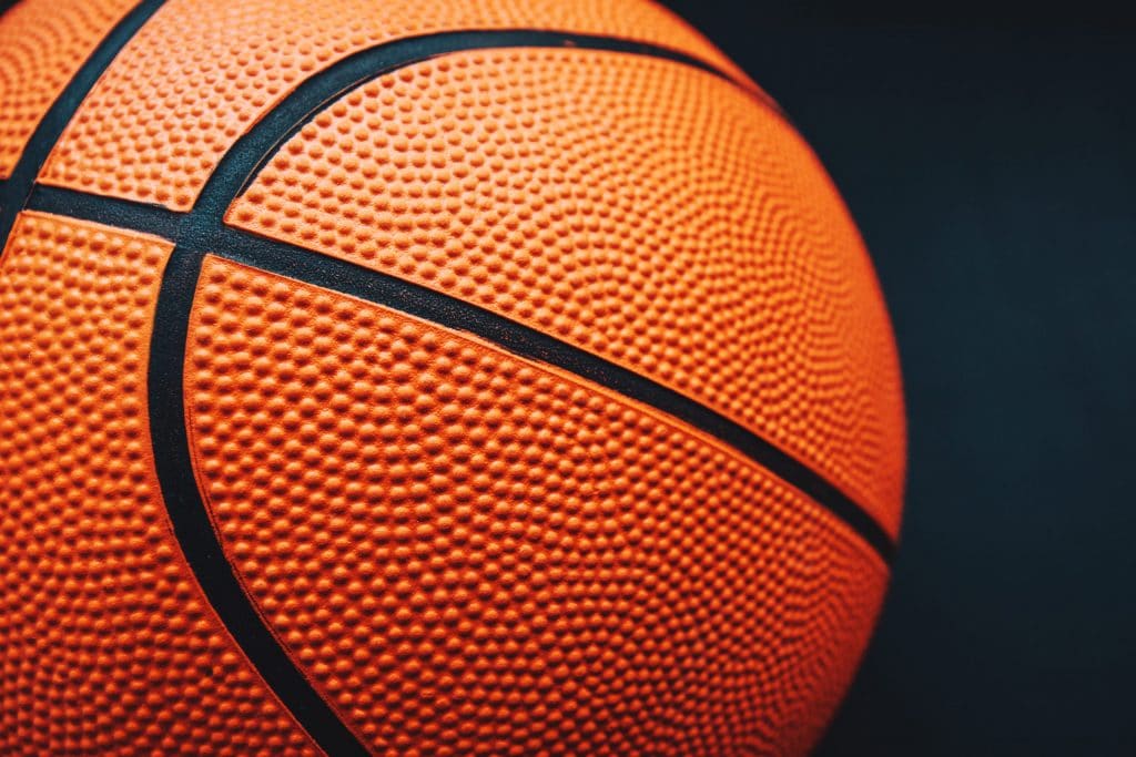 Basketball on dark background