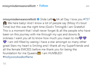 Missy Elliott instagram post