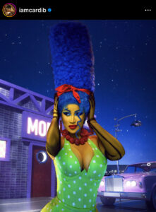 Cardi B as Marge Simpson for Halloween. Image courtesy of Card B's instagram account.