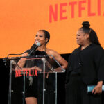 (L-R) Regina King and Reina King speak onstage during Netflix's 'Shirley' Los Angeles Premiere at The Egyptian Theatre Hollywood on March 19, 2024 in Los Angeles, California. (Photo by Charley Gallay/Getty Images for Netflix)