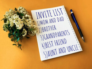Wedding guest list on a notepad (Photo credit: Pulseender Art)