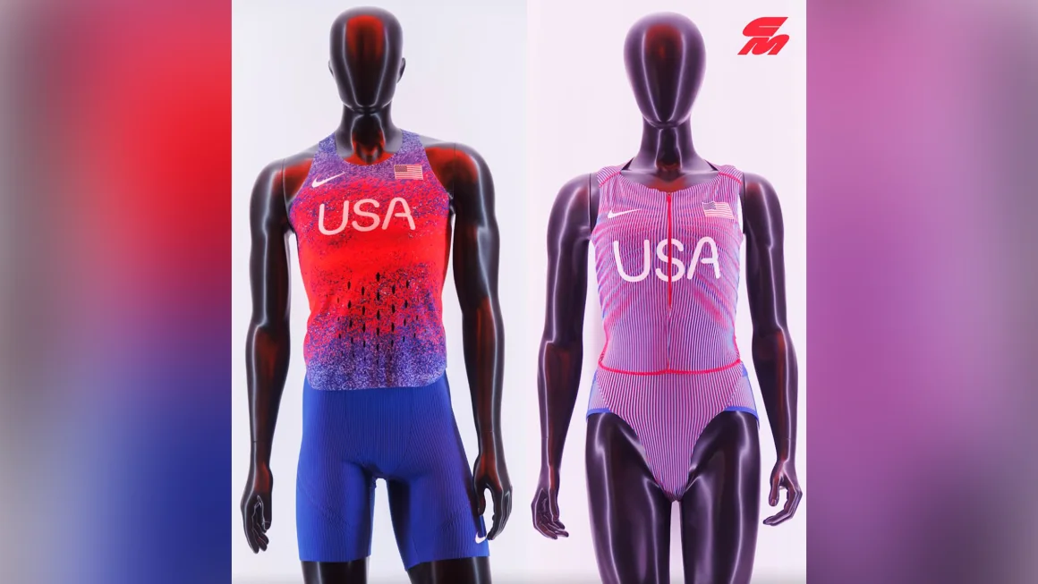 Nike's design for the US women's team outfit, right, is seen in an image posted to X by @CitiusMag