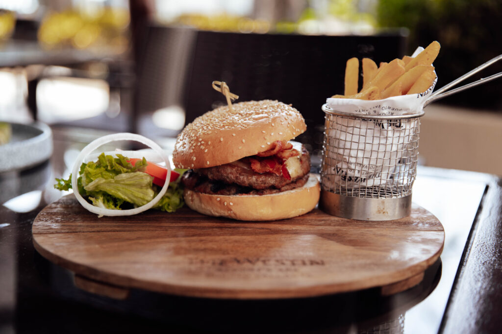 A burger and fries from The Westin Puerto Vallarta (Credit: Bronwyn Knight)