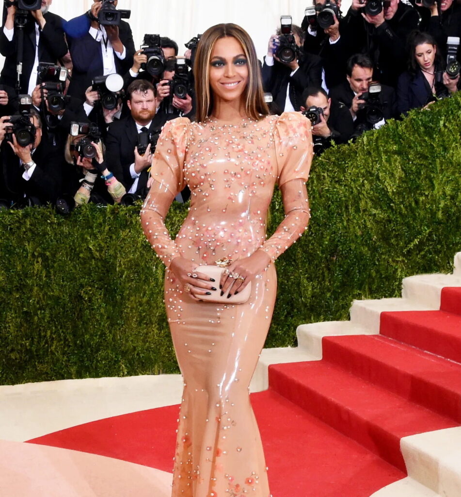 Beyoncé on the 2016 Met Gala red carpet as part of a story on the 2026 Met Gala co-chairs (Credit: REX | sourced from Vogue)