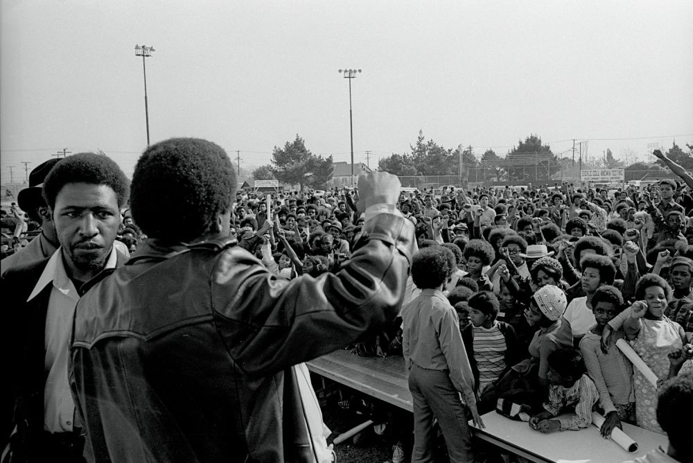 An image showing Black people gathering as part of a story on Black excellence. (Credit: Bob Fitch Photography Archive, Stanford University Libraries)