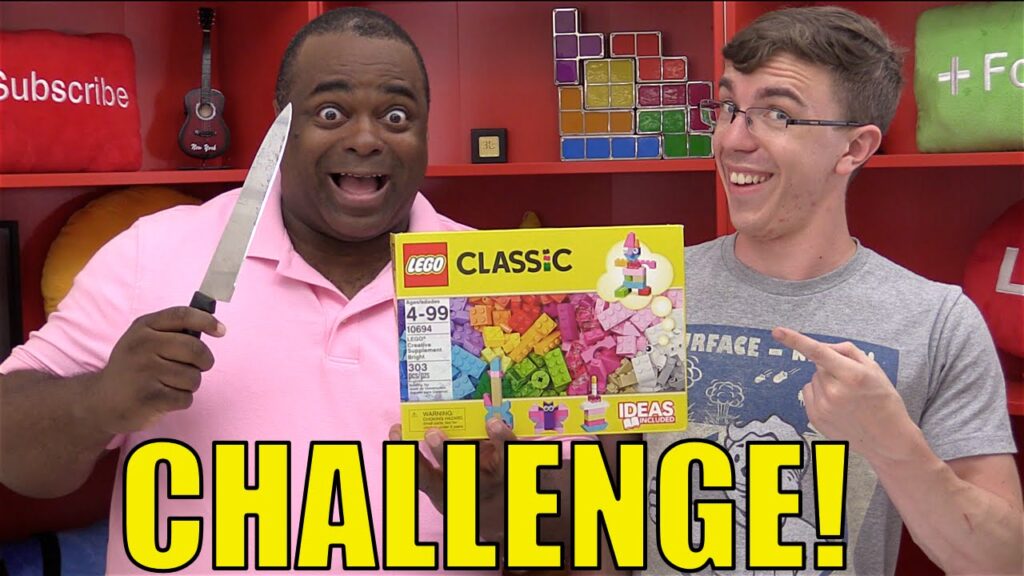 A YouTube thumbnail of a Lego challenge as part of a story on red flags and hobbies as it pertains to men. (Credit: Lamarr Wilson | YouTube)