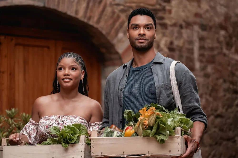 Halle Bailey and Regé-Jean Page in "You, Me and Tuscany" for a new of the film. (Credit: HeyUGuys.com)