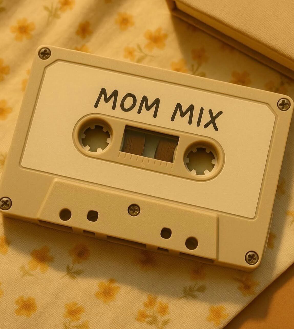 A "Mom mix" cassette tape for a story on 22 songs to use for a Mother's Day reel. (Credit: @Goldie on Pinterest)