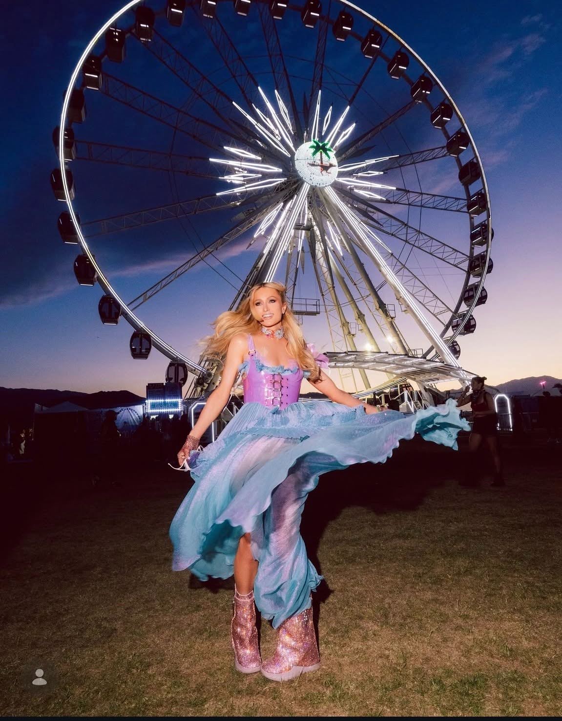 Paris Hilton at Coachella as part of a roundup of 2026 Coachella fits and where to find them. (Credit: @ParisHilton on Instagram)