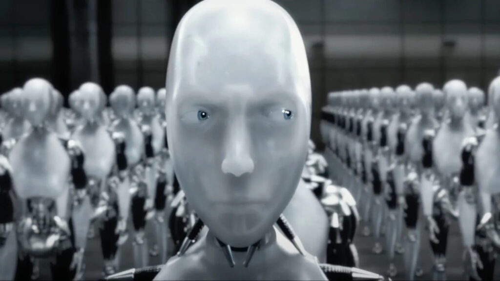 A still from "iRobot" (2004) as part of a story on how to spot AI-generated content. (Credit: 20th Century Fox Film Corporation)