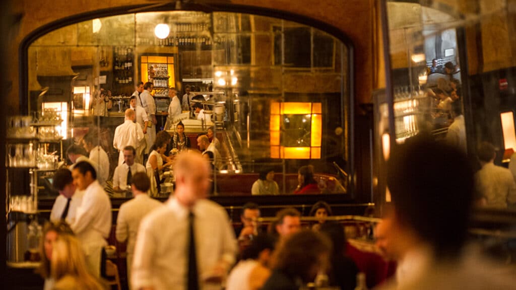 The dinning room of Balthazar as part of a list of NYC restaurants where you're most likely to spot a celebrity. (Credit: Balthazar Restaurant New York's website)